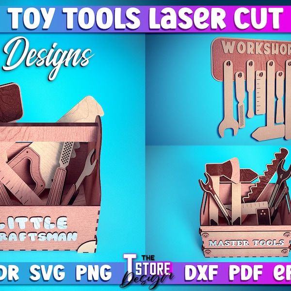 Toy Tools Laser Cut SVG | Toy Tools SVG Design | Baby Toys Laser Design | CNC Files