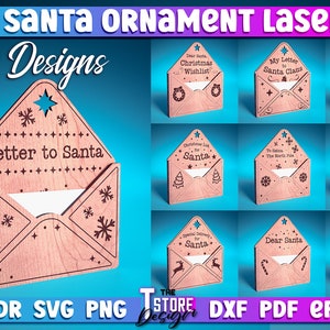 Dear Santa Ornament Laser Cut SVG | Christmas Laser Cut SVG Design | Christmas CNC Files