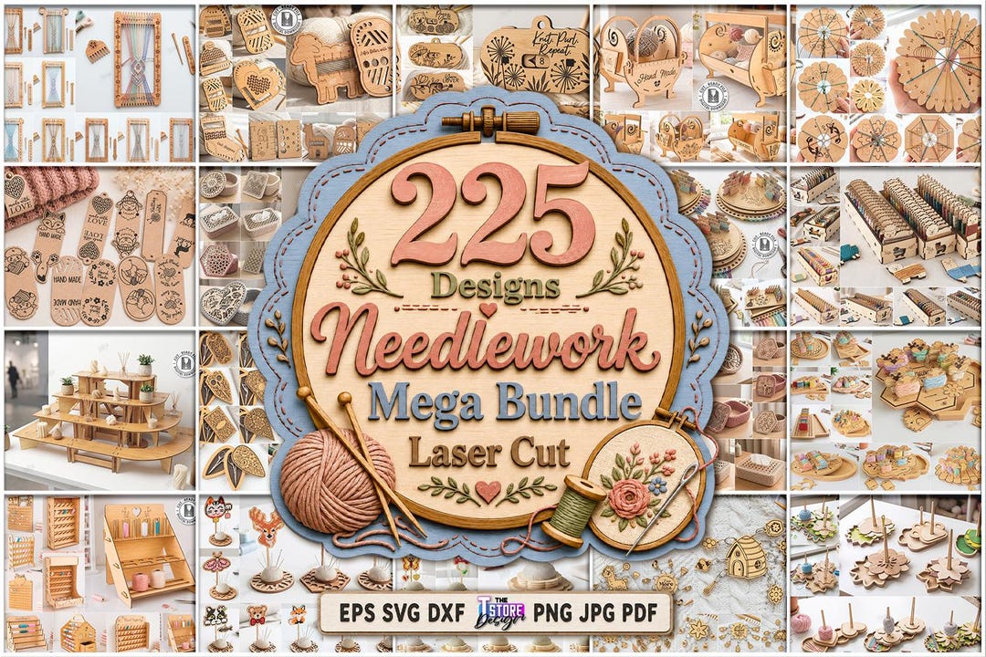 225 Needlework Laser Cut Mega Bundle, Babbin Organizer SVG, Bead Tray ...