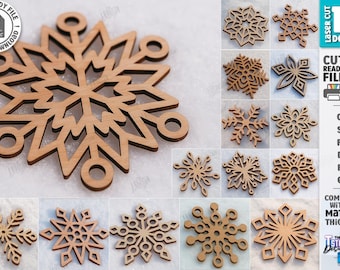 3D Weihnachten Schneeflocke Laser geschnitten SVG Bundle | Weihnachten SVG-Design | Schneeflocke Laser Cut Dateien | Weihnachtsschmuck