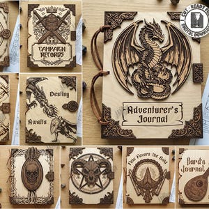 3d dragon notebook laser cut bundle, fantasy notebook cover, journal cover svg, magic svg, notebook binder, vintage book cover, album cover