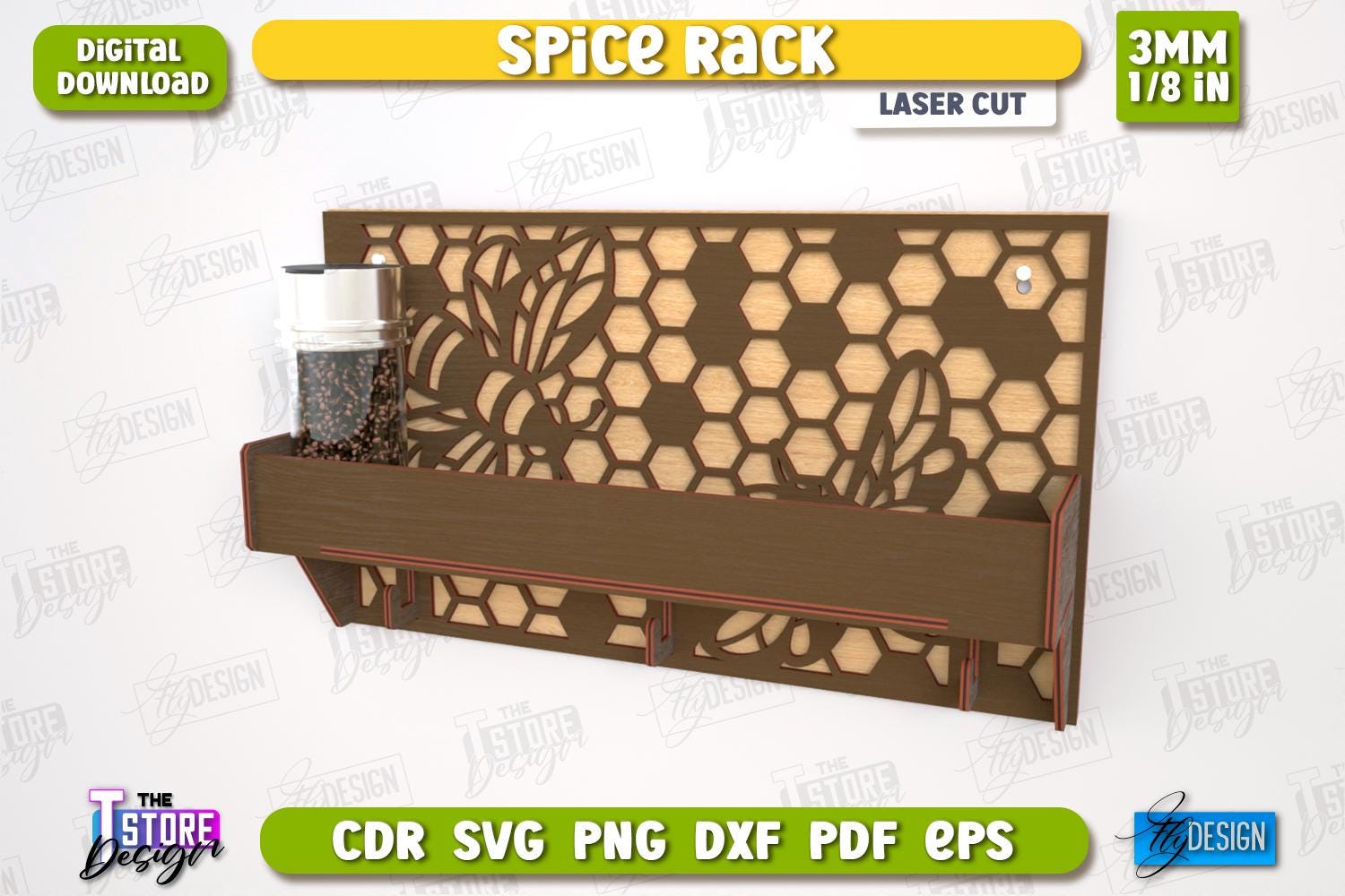 Spice Rack Lasercut Bundle, Wooden Spice Caddy, Kitchen Spice ...