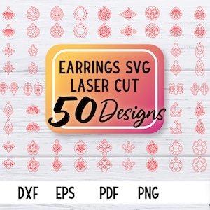 Laser Cut Earrings SVG | Earrings SVG Design | CNC files