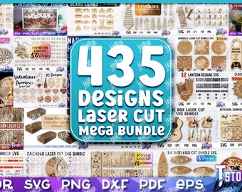 Laser geschnittenes Mega Bundle SVG | CNC-Dateien | Gravur SVG Design | Laser Großes Bündel