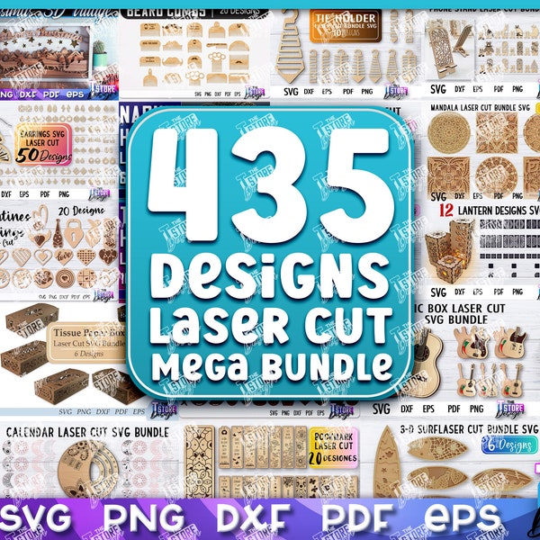 Laser geschnittenes Mega Bundle SVG | CNC-Dateien | Gravur SVG Design | Laser Großes Bündel