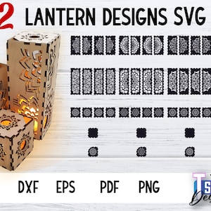 Lantern Laser Cut SVG Bundle | Wood Lamp SVG Bundle