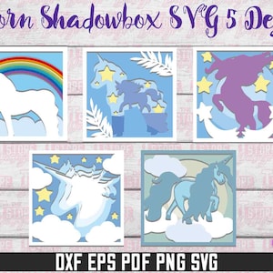 3D Unicorn Shadow Box, Unicorn Light Box SVG Design, Unicorn Shadowbox SVG, Kids Paper Cut Files, Kids Paper Unicorn SVG, Magic Light box