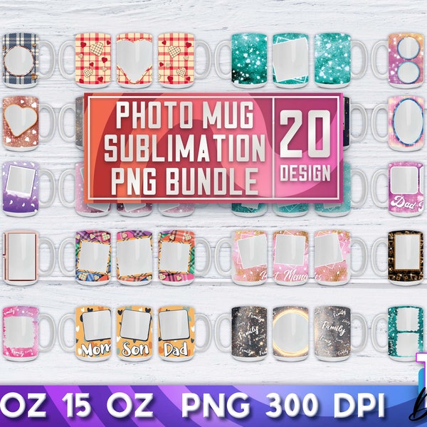 Photo Mug Sublimation Bundle | Mug Sublimation Design | Funny PNG