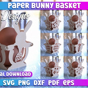 Easter Bunny Egg Holder Papercut | Happy Easter Egg Holder Design | Easter Bunny Single Egg Holder | Egg Holder Paper Design | Bunny Paper