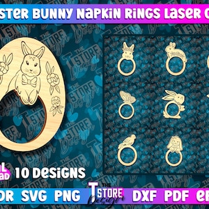 Ostern-Serviettenringe | Hase Serviettenringe zu Ostern | Osterei Serviettenring | Hase Serviettenringe Hase | Ostern Serviettenringe aus Holz
