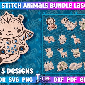 Cross Stitch animals Blanks Bundle | Embroidery for kids laser cut | Kids Game | Montessori toys | baby education | cross stitch pendant