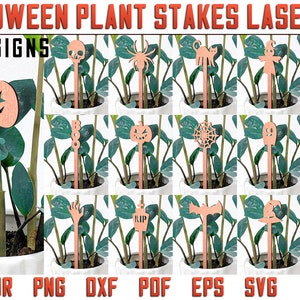 Halloween Plant Stakes Laser Cut | Home SVG Design | Halloween Laser Cut Files | Garden Stakes SVG Design