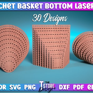 Crochet Basket Bottom Laser Cut SVG Bundle | Crochet  SVG Design | CNC Files