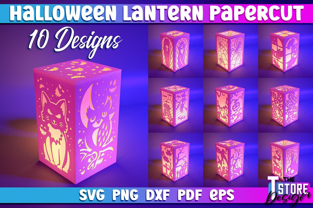 Halloween Lantern Papercut SVG Bundle | Pumpkin Paper Crafts ...