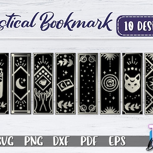 Mystisches Lesezeichen SVG Bundle | Mystischer Buchliebhaber SVG | Halloween SVG Design