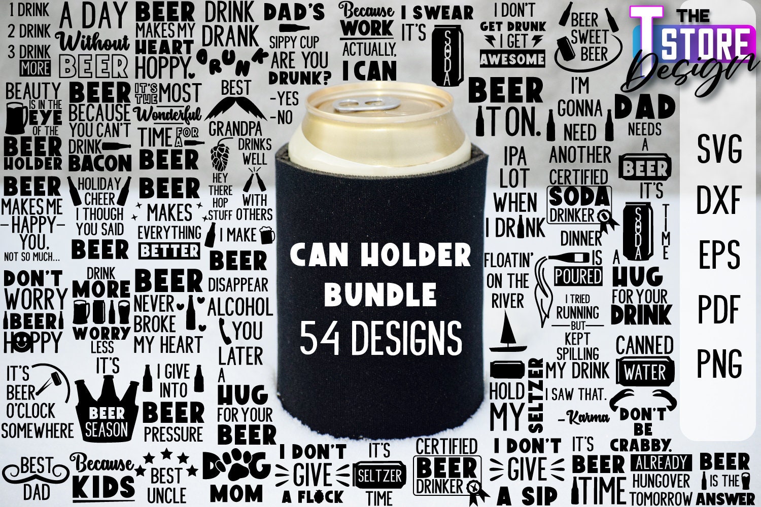 Can Holder SVG Bundle Can Coolers Design SVG Funny Quotes Etsy