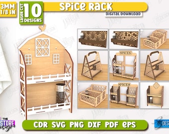 Gewürzregal Lasercut Bundle, Gewürzregal aus Holz, Gewürzregal, Gewürzregal, Gewürzregal, Gewürzbeutelhalter