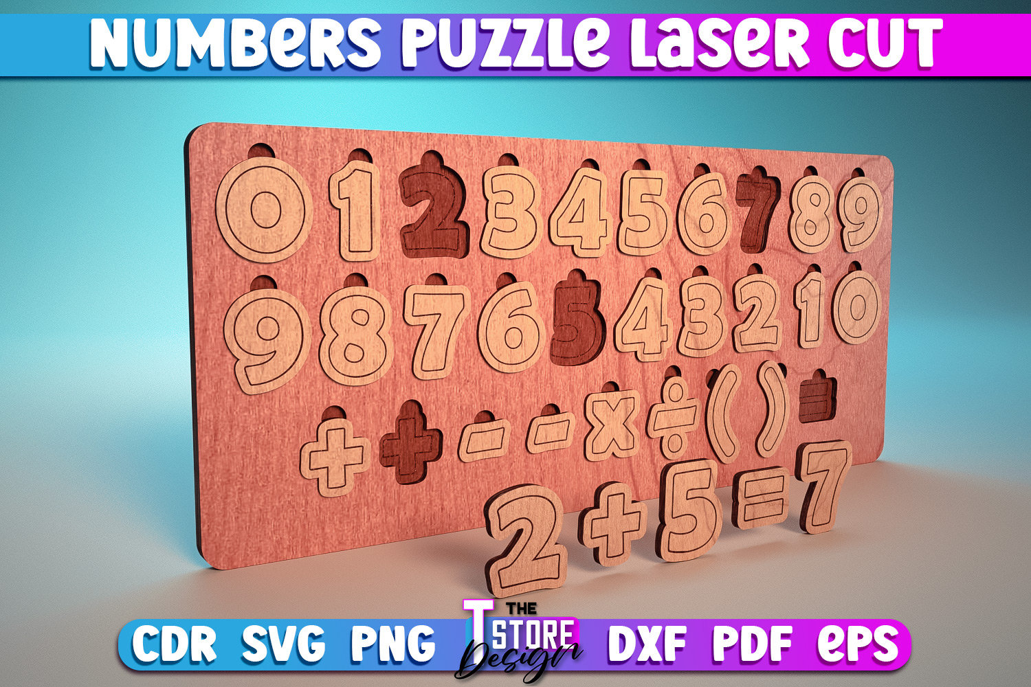 Numbers Puzzle Laser Cut | Children SVG Design | Laser Cut Files