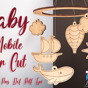 Baby Mobile SVG Laser Cut Bundle Baby Mobile SVG Design Laser Cut Files image 6