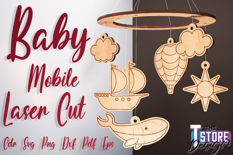 Baby Mobile SVG Laser Cut Bundle Baby Mobile SVG Design Laser Cut Files image 6