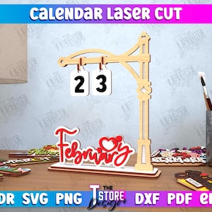 Calendar laser cut bundle, 3D Perpetual Calendar Laser Cut, Desk Calendar Laser Cut, Eternal Calendar, home decor svg,  whole year calendar