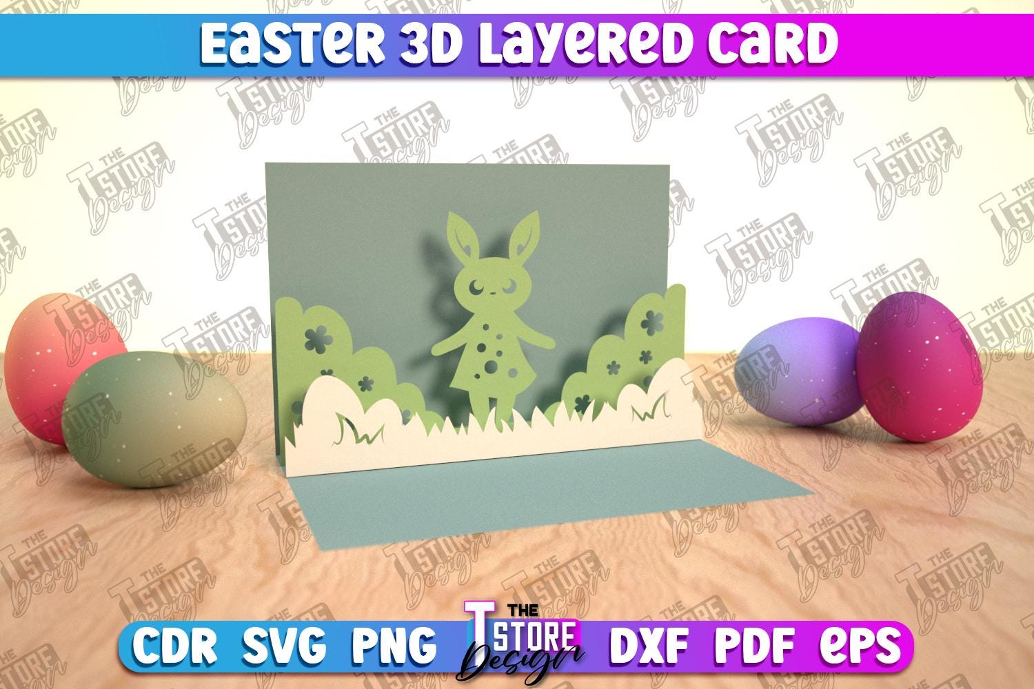 3d Easter Layered Card Svg Bundle, 3D Easter Card, Easter Layered Pop ...