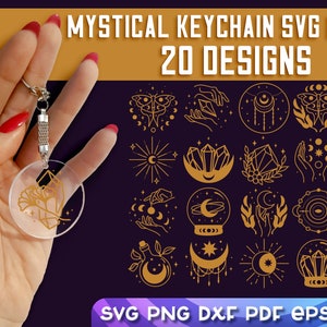 Mystical Keychain SVG Bundle | Magic Keychain SVG Design