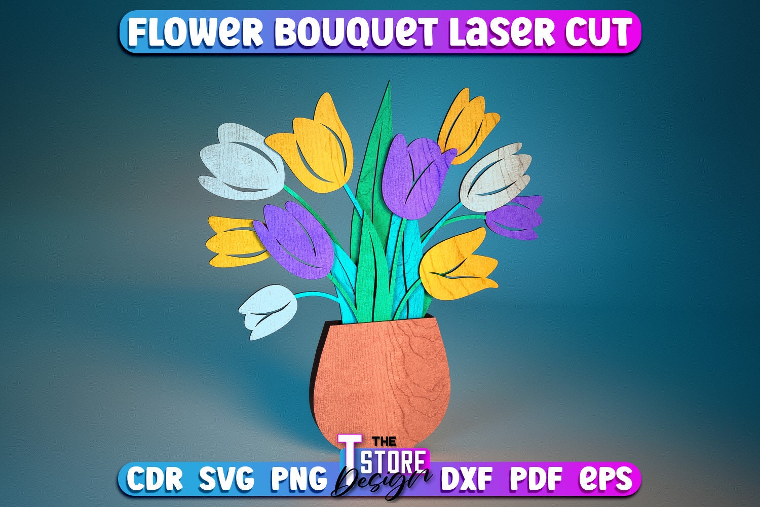 Flower Bouquet Laser Cut SVG Bundle | Home SVG Design | Laser Cut Files ...