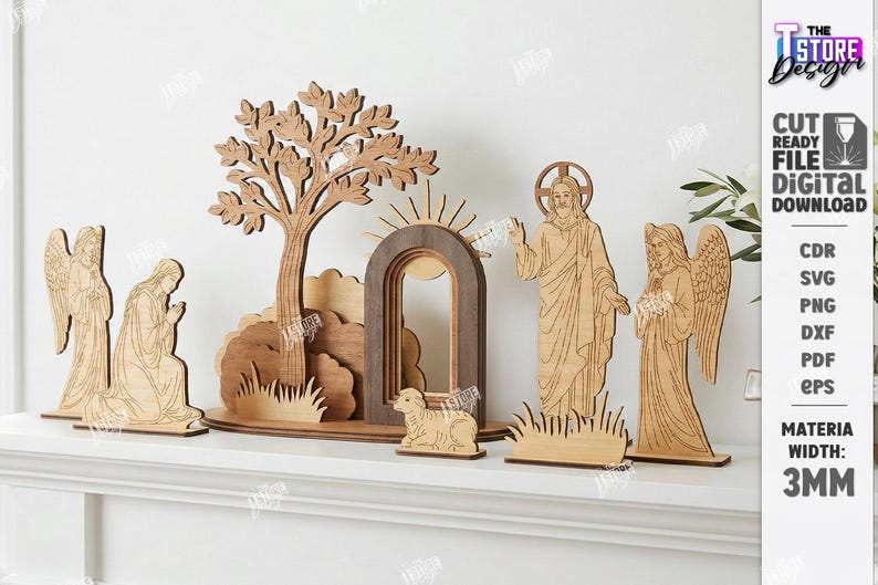 3d Easter Resurrection Scene Stand Laser Cut Bundle, Holy Week Decor ...