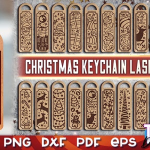Christmas Keychain Laser Cut | Keychain SVG Design | Laser Cut Files
