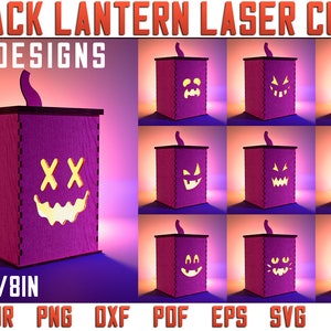 Jack o Lantern Laser Cut SVG Bundle  | Halloween Light Laser Cut SVG Design | CNC Files