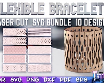 Flexible Bracelets Laser Cut SVG Bundle | Bracelets SVG Design | CNC Files
