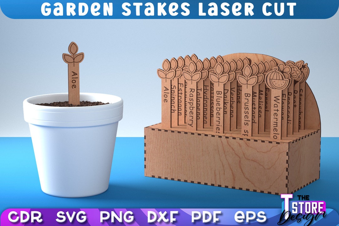 Garden Stakes SVG Bundle Plants Stakes SVG Design Laser Cut Files CNC