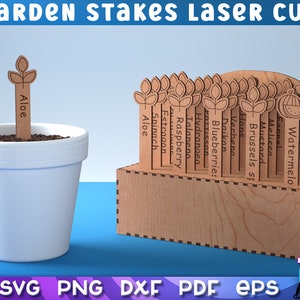 Garden Stakes SVG Bundle | Plants Stakes SVG Design | Laser Cut Files | CNC Files v.3
