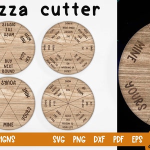 Pizza Cutter Laser Cut / Diseño SVG de cocina / Archivos de corte láser / Juego de mesa de pizza imagen 1