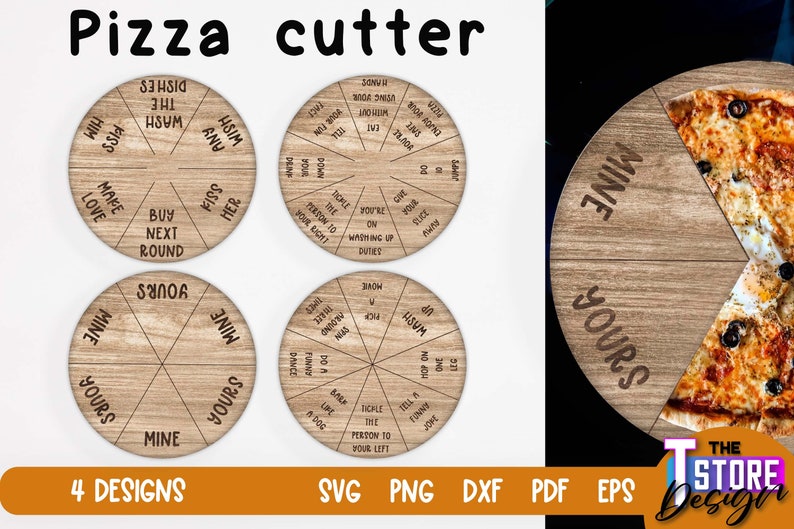 Pizza Cutter Laser Cut / Diseño SVG de cocina / Archivos de corte láser / Juego de mesa de pizza imagen 1