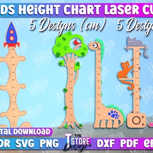 Kids Height Charts Laser Cut Bundle, Growth Chart, Personalized Growth Chart Laser Cut,  Wooden Nursery Decor, Kids Growth Ruler, Kids Room