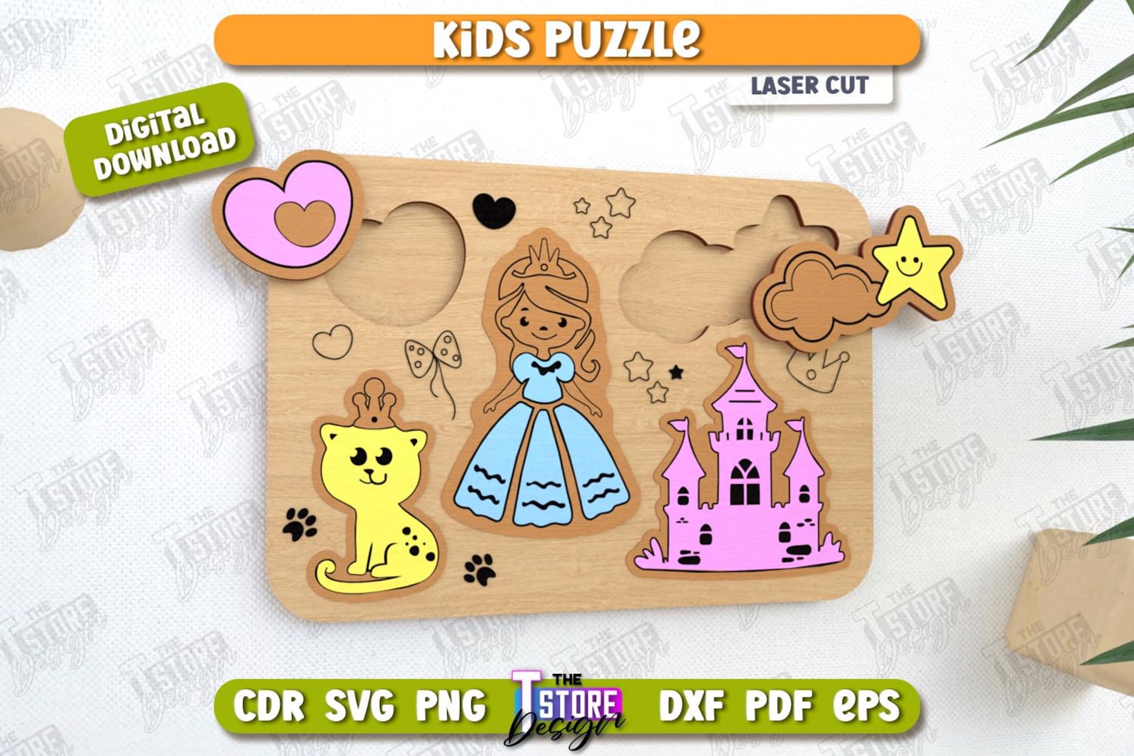 Wooden Kids Puzzles Laser Cut Bundle, 3D Animal Puzzle Set, Kid Puzzles ...