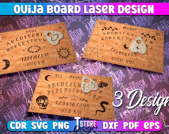 Ouija Brett Laser Cut Bundle | Spirit Board SVG | Ouija-Design | Mystische Laser Cut Dateien