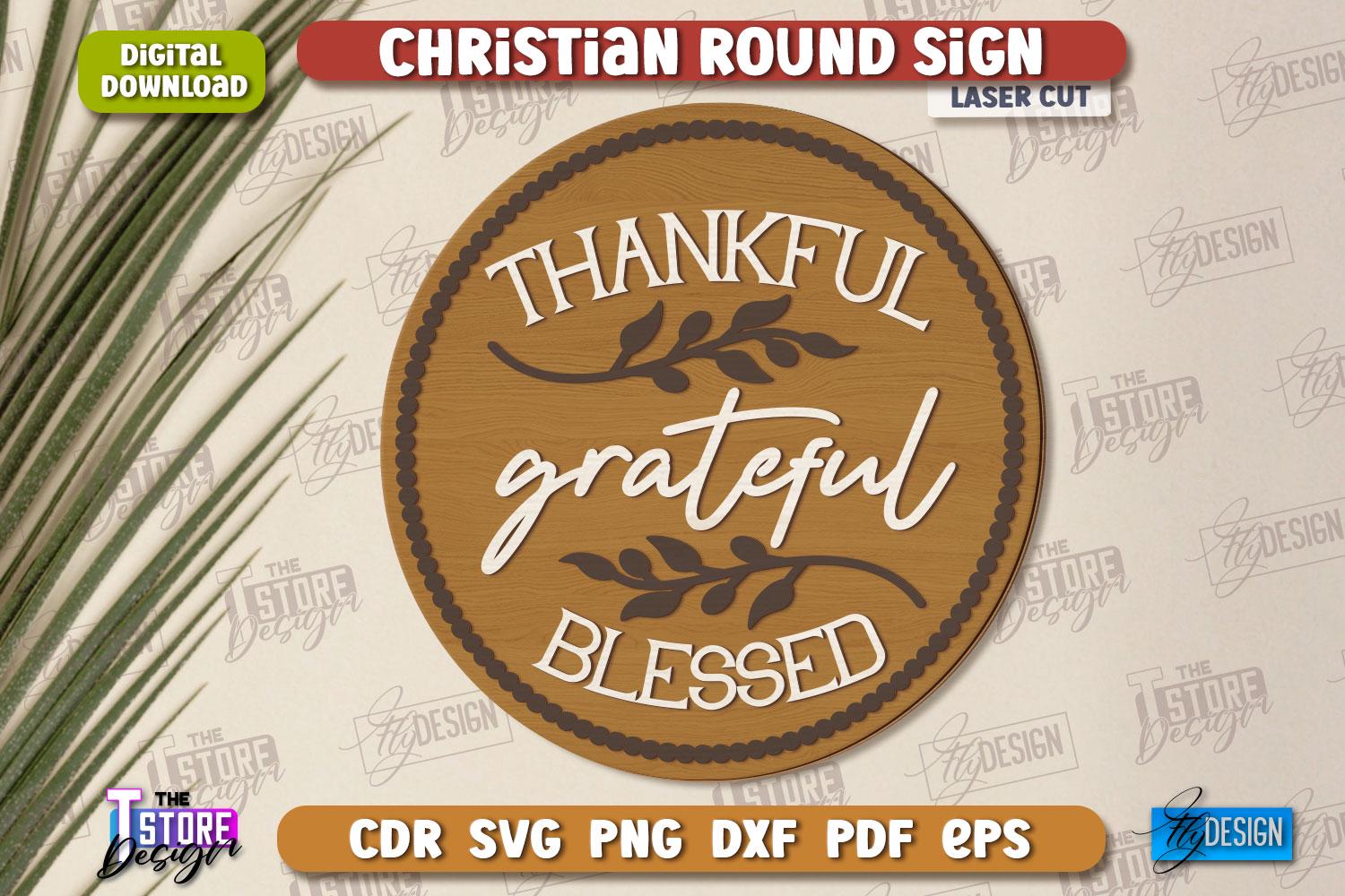 Christian Round Sign Laser Cut Bundle, Religious Round Door Hangers SVG ...