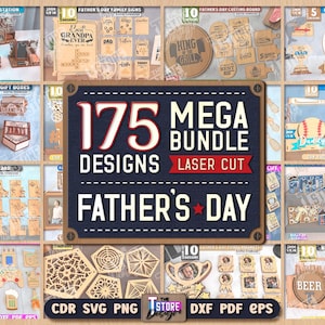 175 Vatertag Mega Bundle Lasercut, Geschenke zum Vatertag, 3D Herren Mega Bundle, 3D Holzkisten, Telefon Dockingstation, Mechanische Untersetzer