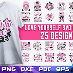 Love Yourself SVG Bundle | Self-Love Design SVG | Funny Quotes v.1