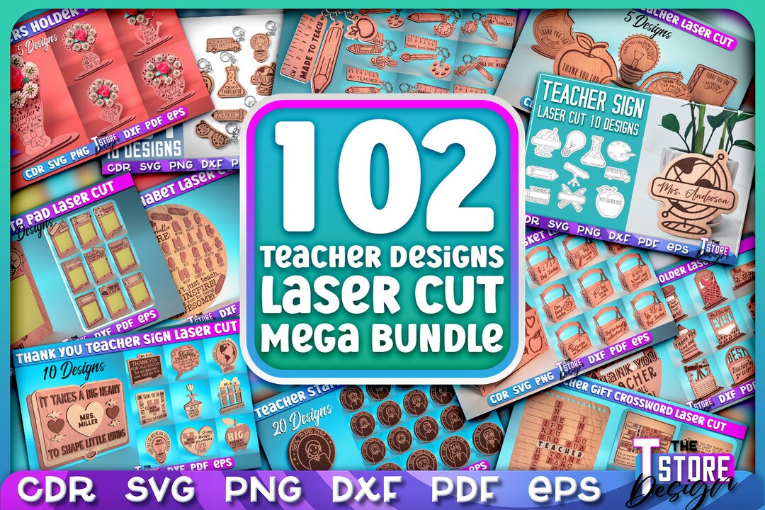 Teacher Laser Cut Mega Bundle SVG | School CNC Files | Teacher Mega ...