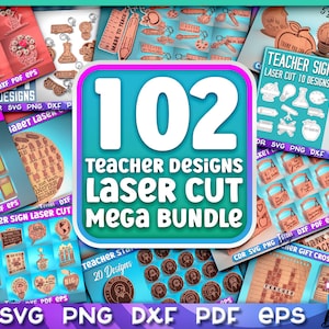 Leraar lasergesneden megabundel SVG | School-cnc-bestanden | Leraar megabundel gravure SVG