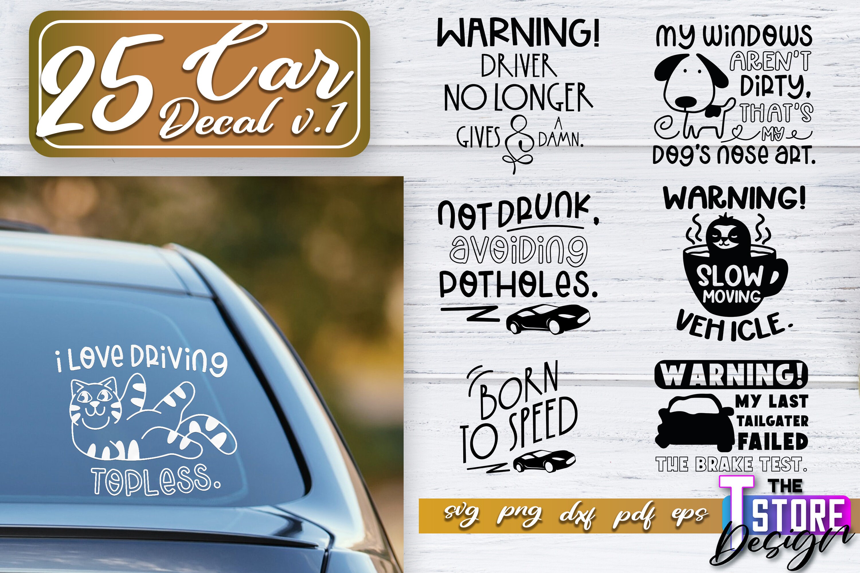 Car Stickers SVG Bundle | Car Decals SVG | Vehicle Decal SVG | Car ...