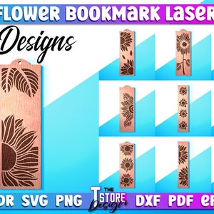 Sunflower Bookmark Laser Cut | Bookmark SVG Design | Sunflower Laser Cut Files