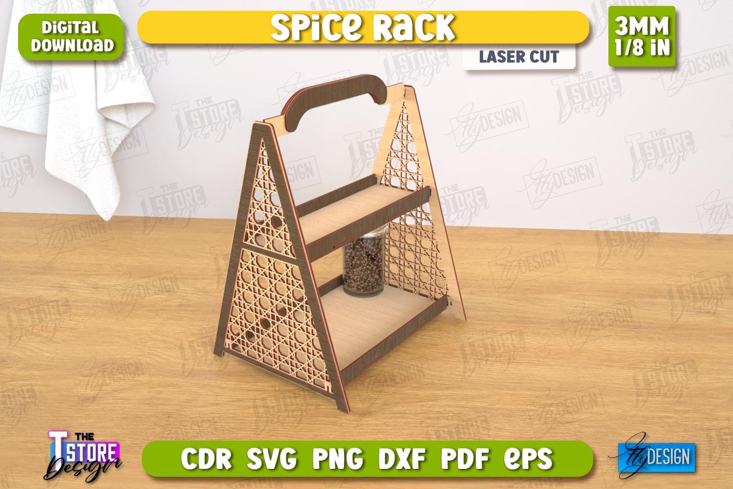 Spice Rack Lasercut Bundle, Wooden Spice Caddy, Kitchen Spice ...