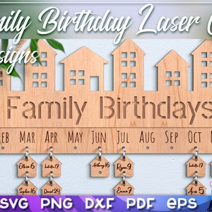 Family Birthday Laser Cut SVG Bundle | Family SVG Design | Laser Cut Files