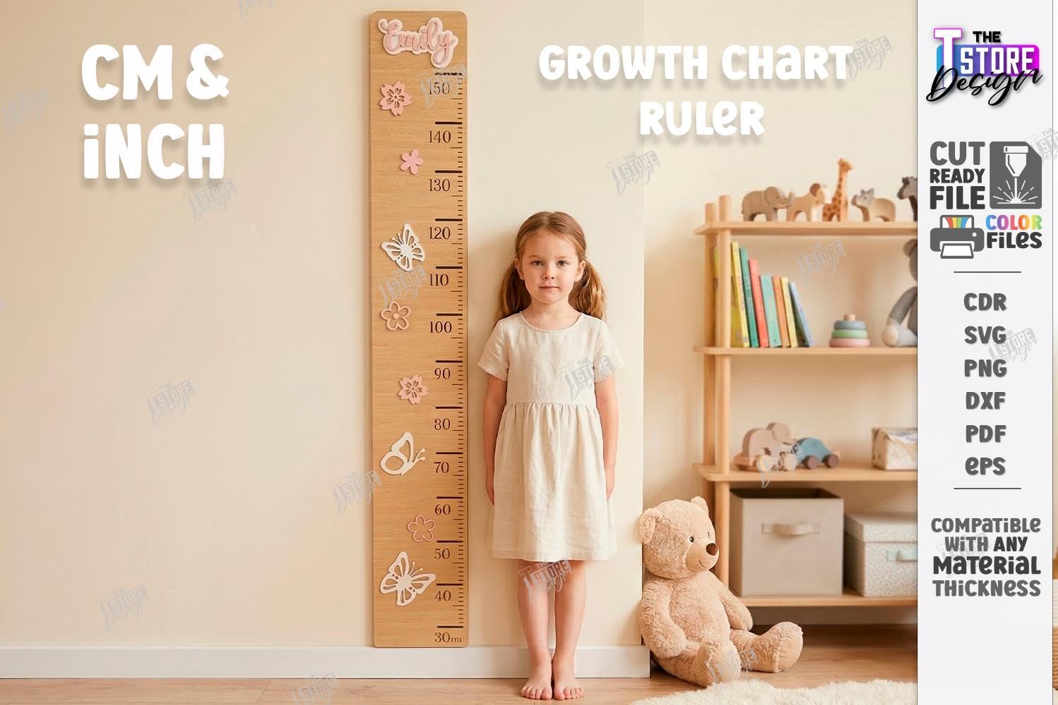 Picture Day Ruler Growth Chart Ruler SVG - Laser Cut Kids Height Chart With Name ...