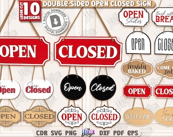 Window Open Printable Sign Open Closed Sign Laser Cut Files / Download / Lbrn Svg Ai Dfx Files ...